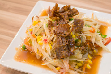 somtum, thai popular food