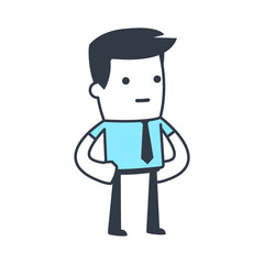 Funny Character Businessman Line art style
