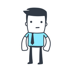 Funny Character Businessman Line art style