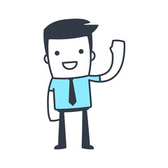 Funny Character Businessman Line art style