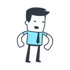 Funny Character Businessman Line art style