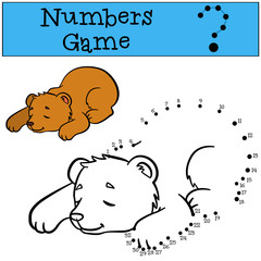 Educational games for kids: Numbers game. Little cute baby bear.