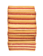 Pile of cookies isolated over the white background