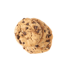 Twisted stack of cookies isolated over the white background
