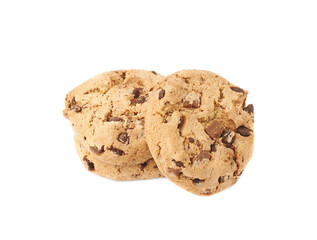Stack of cookies isolated over the white background