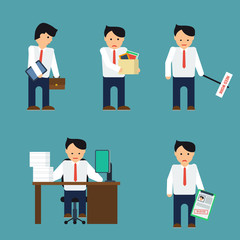 Flat depressed businessman