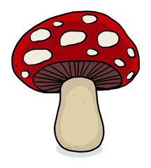 toxic mushroom / cartoon vector and illustration, hand drawn style, isolated on white background.