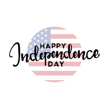 Happy Independence Day hand drawn lettering