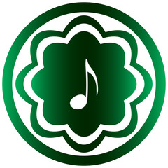 Green icon second music note