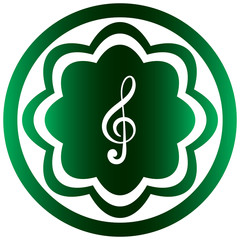 Green icon treble clef