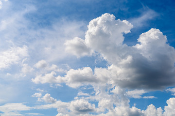 White Cumulus Clouds On Blue Sky