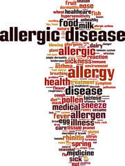 Allergic disease word cloud concept. Vector illustration