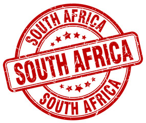 South Africa red grunge round vintage rubber stamp