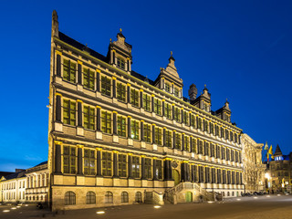 Fassade des Stadthuis, Rathaus, am Botermarkt Gent, Flandern, Belgien, Europa