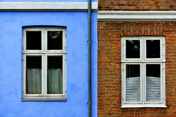 Fototapeta na wymiar Typical colorful houses in Denmark,
