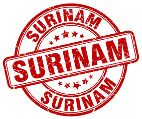 Surinam red grunge round vintage rubber stamp