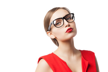 Beautiful fair-haired woman looking away