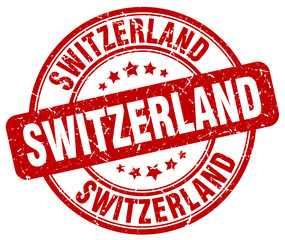 Switzerland red grunge round vintage rubber stamp