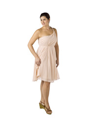 smiling woman wearing dress