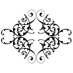 Vintage baroque frame scroll ornament engraving border floral retro pattern antique style acanthus foliage swirl decorative design element filigree calligraphy vector | damask - stock vector