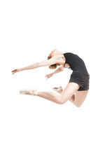 ballet dancer jumping in bend