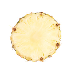 Cut pineapple isolated over white background