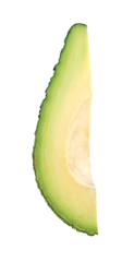 Piece of fresh avocado isolated on white