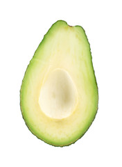 Half of fresh avocado isolated on white