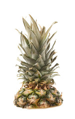 Cut pineapple isolated over white background