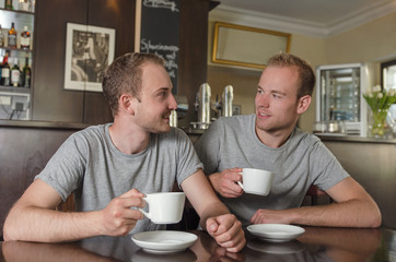 Shot of a young couple on a coffee date