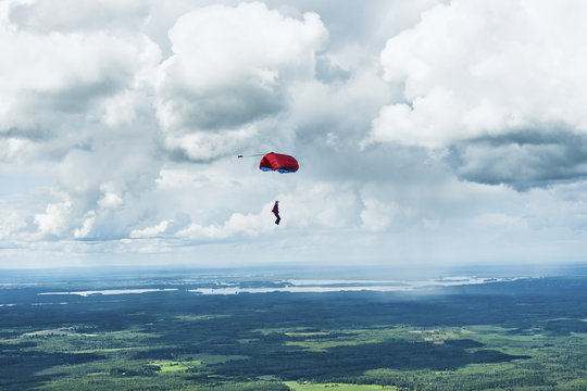 Skydiver in air