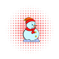 Snowman icon, comics style