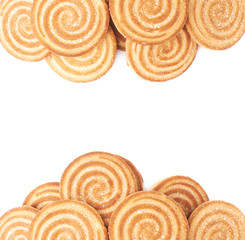 Pile of cookies isolated over the white background