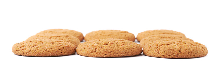 Pile of cookies isolated over the white background