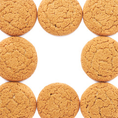 Pile of cookies isolated over the white background