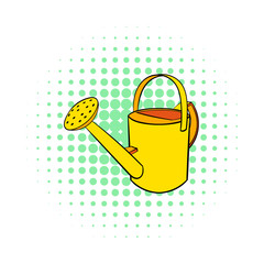 Watering can icon, comics style