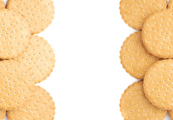 Pile of cookies isolated over the white background
