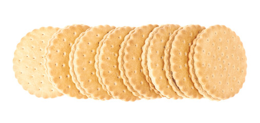 Pile of cookies isolated over the white background