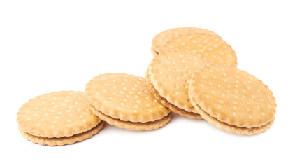Pile of cookies isolated over the white background