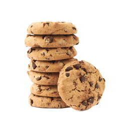Stack of cookies isolated over the white background