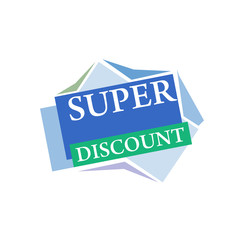 Super discount. Sale banner vector isolated. Sale tag. Special offer. Sale sign. Web sticker. Discount sticker. Discount Sticker template. Advertisement sticker. Origami style sticker. Sale symbol