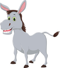 Fototapeta na wymiar happy cartoon donkey isolated on white background