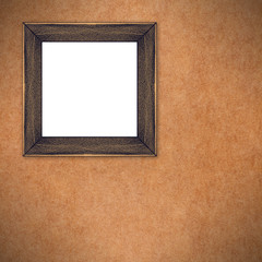 Fototapeta premium bronze or gold frame on brown background