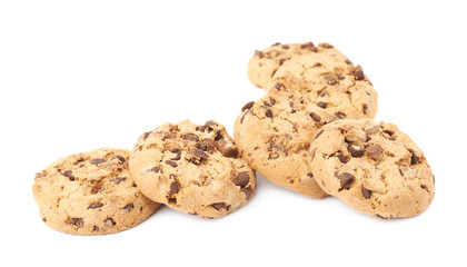 Pile of cookies isolated over the white background
