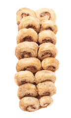 Pile of cookies isolated over the white background
