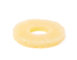 Canned pineapple isolated over white background