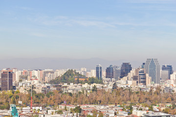 Naklejka premium Santiago city view