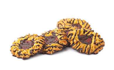 Pile of cookies isolated over the white background