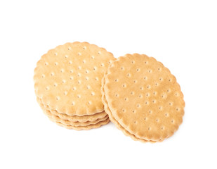 Pile of cookies isolated over the white background