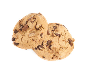 Stack of cookies isolated over the white background